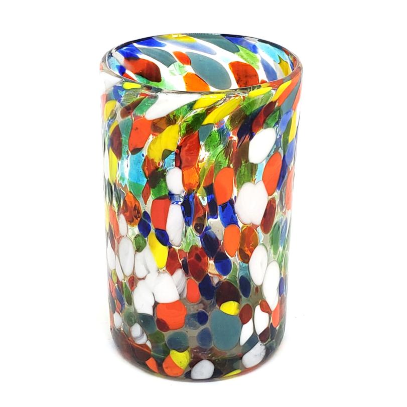 New Items / Confetti Carnival 14 oz Drinking Glasses (set of 6) / Let the spring come into your home with this colorful set of glasses. The multicolor glass decoration makes them a standout in any place.